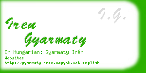 iren gyarmaty business card